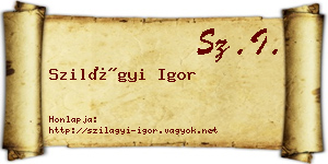 Szilágyi Igor névjegykártya
